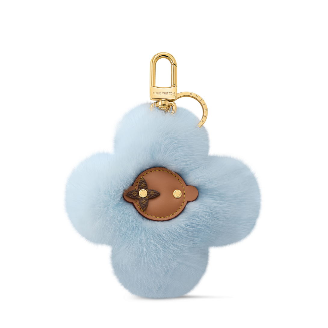 Vivienne Fur Key Holder . - Luxury Accessories - M01524 Blue